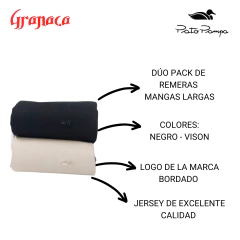 Remera Pato Pampa Pack x 2 Unidades manga Larga Duopack Basica