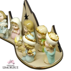 Mini Presépio 9 Peças de Resina 6cm, com Suporte em Mdf. ( cod.2239 ) na internet