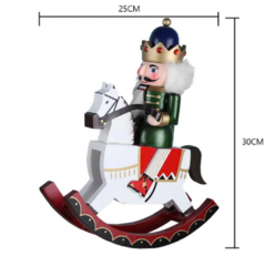 Soldado Quebra - Nozes Natalino Com Cavalo De Balanço 30x24cm na internet