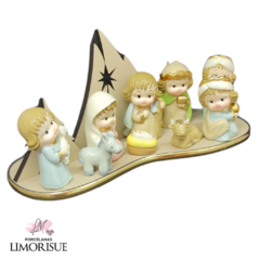 Mini Presépio 9 Peças de Resina 6cm, com Suporte em Mdf. ( cod.2239 ) - comprar online