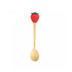 Conjunto 4 Colheres de Chá de Aço Inox Fruit Dourado - Wolff - Limorisue Porcelanas