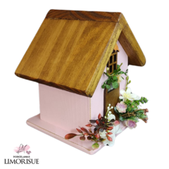 Casinha Potiche Rosa em Madeira 15cm . na internet