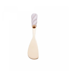 Conjunto 4 Espátulas de aço inox Dourado com cabo de Cerâmica Branco . wolff - Limorisue Porcelanas