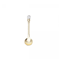 Conjunto 6 Colheres de Café de Zamac Crystal Dourado 11cm - Wolff - Limorisue Porcelanas
