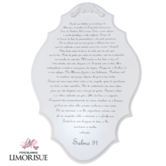 Placa Salmo 91 de Mdf com aplique de resina 32cm. - comprar online