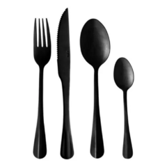 Faqueiro Positano Aço Inox Preto 24 Peças .LYOR na internet