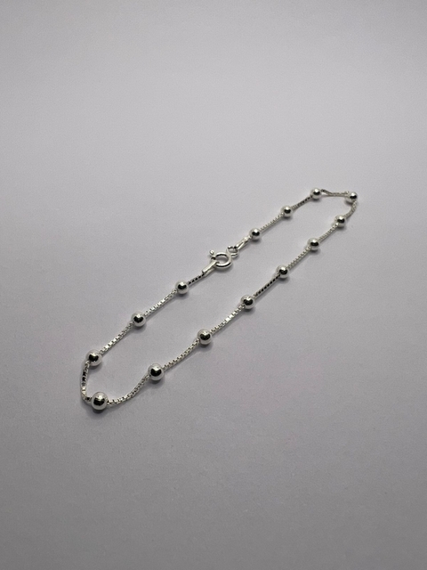 Tornozeleira Prata Silver Ball