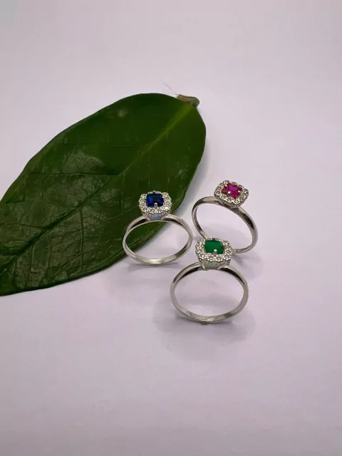 Anel Prata Solitário Chuveirinho, Zircônias