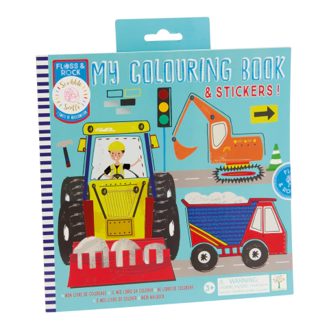 LIBRO PARA COLOREAR CON STICKERS CONSTRUCTION FLOSS & ROCK