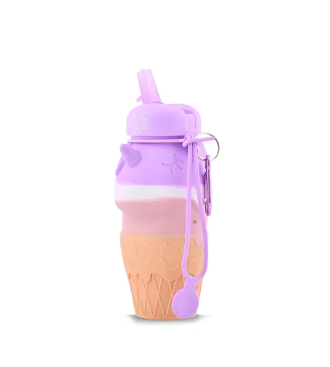 SILICONA UNICORNIO HELADO LILA FLEXIBLE 450ml