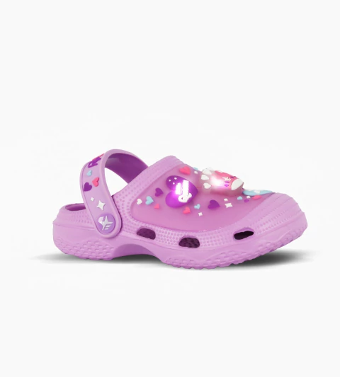CLOGS QUEEN LILA CON LUZ (T. 25-34) - comprar online