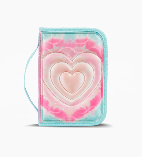 CARTUCHERA DESPLEGABLE BATIK HEART CELESTE - comprar online