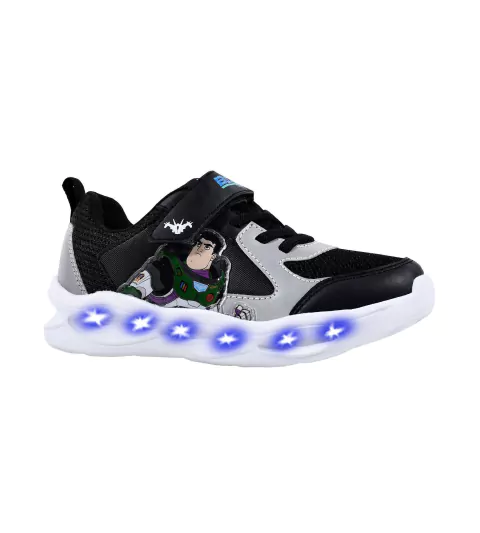 ZAPATILLA TOY STORY BUZZ NEGRA CON LUZ AL PISAR (25-30)