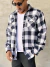 Camisa Flanelada Azul Marinho e Branco - comprar online