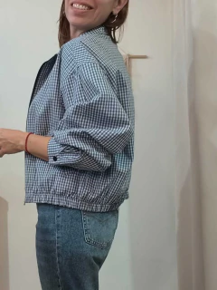 Campera Cuadrillé Azul - comprar online