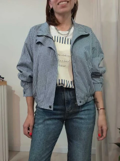 Campera Cuadrillé Azul