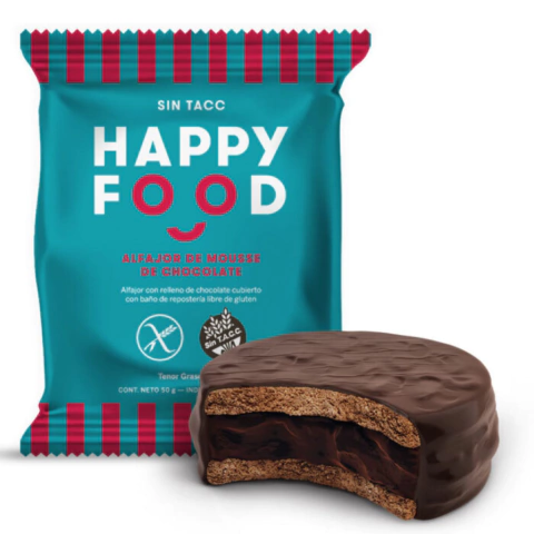 ALFAJOR CON MOUSSE DE CHOCO x 50g HAPPY FOOD - comprar online