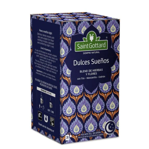 LINEA BIENESTAR DULCES SUEÑOS x 20 SAQ SAINT GOTTARD