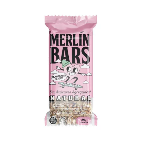BARRAS NATURAL S/AZUC. x 35g MERLIN BAR