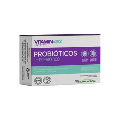 PROBIOTICOS + PREBIOTICOS x 30 CAPS VITAMINWAY
