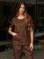 Scrub Gola Redonda Feminino - Marrom 08.08 - comprar online