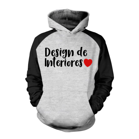 Moletom Raglan Coração Design de Interiores