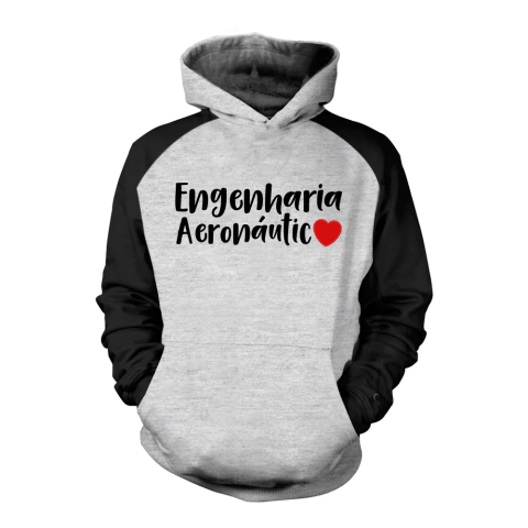 Moletom Raglan Coração Engenharia Aeronáutica