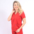 Camisa Hospitalar Básica Feminina - Vermelha - comprar online