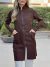Jaleco Gola Padre com Zíper Vislon Feminino - Marrom - RS Têxtil