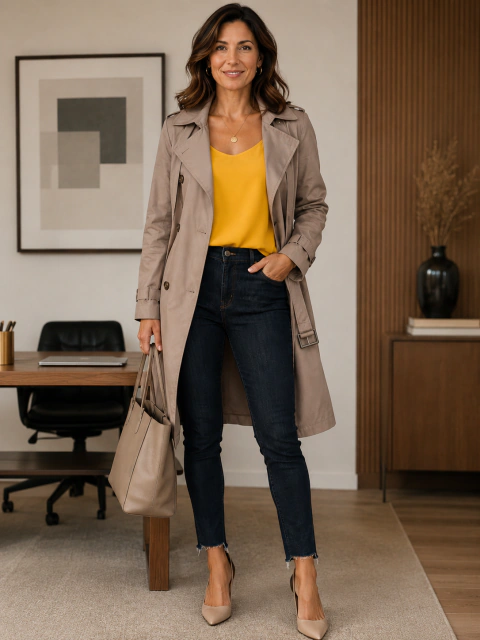 Casaco Trench Coat Barreds