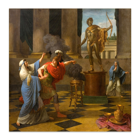Alexander consultando el oraculo de Apolo