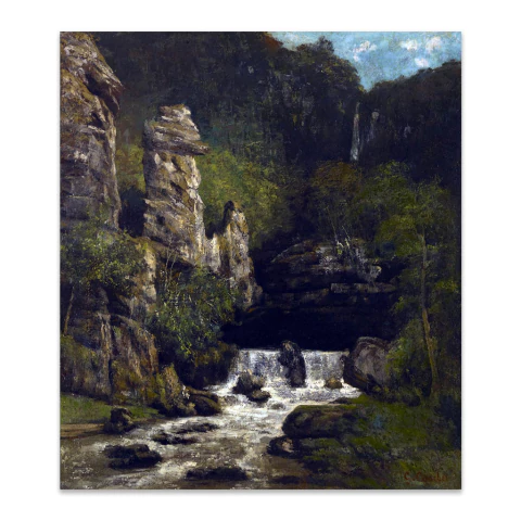 Paisaje con una cascada