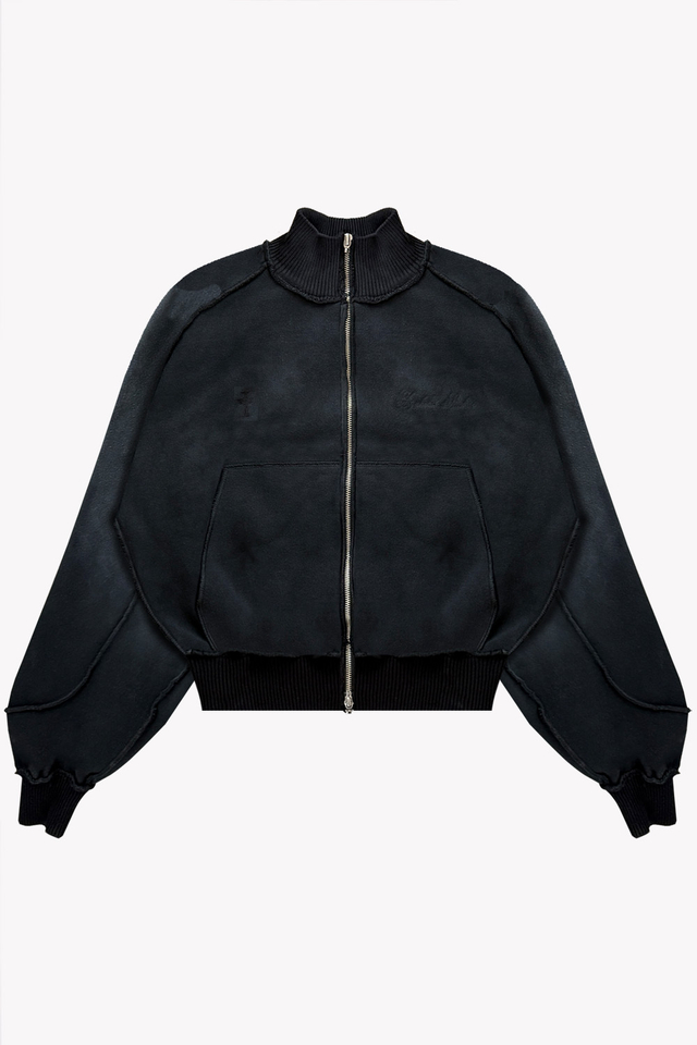 "Duality" Double Zip Bomber [Faded Black] thumbnail 2