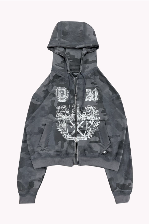 STAINED ZIP HOODIE [CAMO] - comprar online