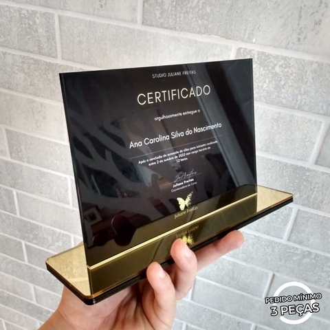 Diploma Certificado em Acrílico para Curso