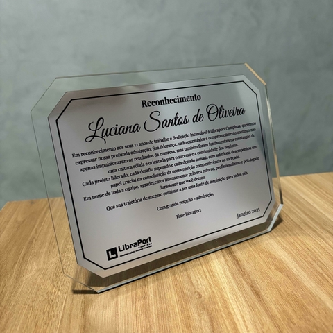 Placa Homenagem Corporativa Express - comprar online