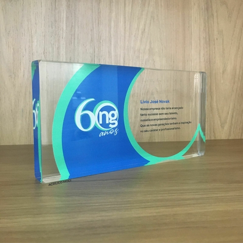 Placa Tombstone em Acrílico para Homenagem Corporativa - comprar online