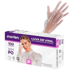 LUVA DE VINIL INOVEN SEM PÓ - CX 100 UND. na internet