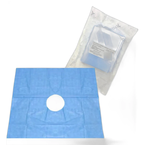 CAMPO CIRÚRGICO ESTÉRIL 0.75X0.75 AZUL C/FENESTRA SMS 40GR