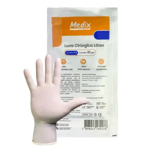LUVA CIR LATEX C/PO MEDIX TAM 7.5 PAR