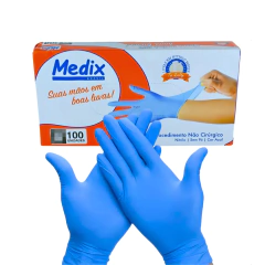 LUVA NITRILICA AZUL - CX 100 UND - MEDIX na internet