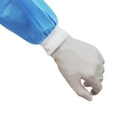 AVENTAL ESTÉRIL SMS AZUL C/ FENESTRA 1.40X1.20 PUNHO LÁTEX 40GR - comprar online