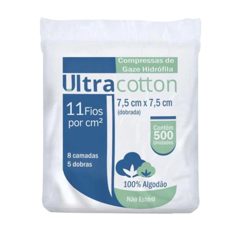COMPRESSA DE GAZE 11 FIOS C/500 UN ULTRACOTTON