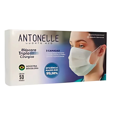 MÁSCARA BRANCA PROTEÇÃO C/ TRIPLA CAMADA - CX 50 UND