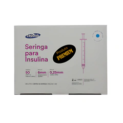 SERINGA P/ INSULINA 0,5 ML COM AGULHA - 6mm - 31G - BLISTER INDIVIDUAL - CX 100 UND - CEPALAB