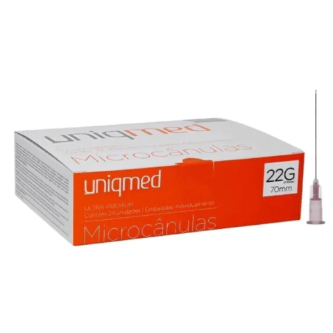 MICROCANULA UNIQMED 22G X 70MM C/ AGULHA AUXILIAR - CAIXA C/ 24 UND - comprar online