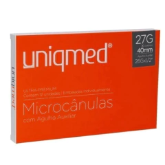 MICROCANULA UNIQMED 27G X 40MM C/ AGULHA AUXILIAR - CAIXA C/ 12 UND - comprar online