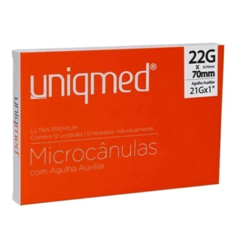 MICROCANULA UNIQMED 22G X 70MM C/ AGULHA AUXILIAR - CAIXA C/ 12 UND - comprar online