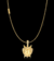 CORRENTE CADEADO 2MM 6,2G + PINGENTE ESCUDO FÉ CRAVEJADO P - BANHADO A OURO 18K