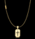 CORRENTE CADEADO 2MM 6,2G + PINGENTE PLAQUINHA CRUZ P - 2,5x2cm - BANHADO A OURO 18K